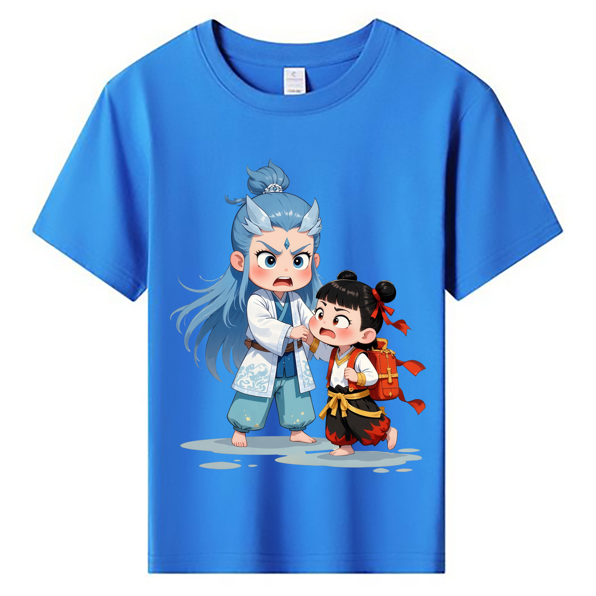 （画像用） Ne Zha 2 ナタ 魔童の大暴れ 綿100％キッズTシャツ（フロントプリント）